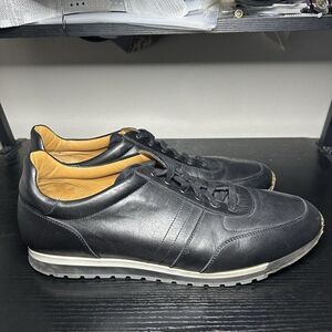 Magnanni Ibiza Black Leather Casual Shoes Lace Up Sneakers Fashion Mens 14